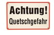 Schild Achtung Quetschgefahr freigestellt