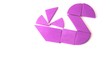 Geometrical figures move on screen and form heart