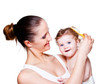 Photo: Brushing baby's hair Brushing baby's hair