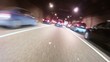 Cars leave tunnel and go on highway on Third Transport Ring