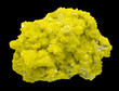 Foto: Sulphur crystals isolated on black. Large museum piece. Sulphur crystals isolated on black. Large museum piece.