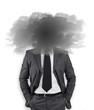 Businessman - head in the black clouds
