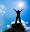 Silhouette of man and sunshine