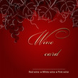 Template of alcohol card with grapes