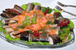 Fischplatte Lachs aal Buffet