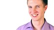 Young boy look and smile isolated