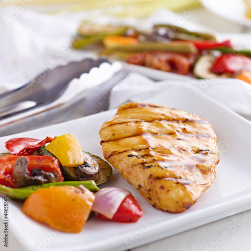 Photo: grilled barbecue chicken closeup grilled barbecue chicken closeup