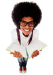 Nerd student with a notebook