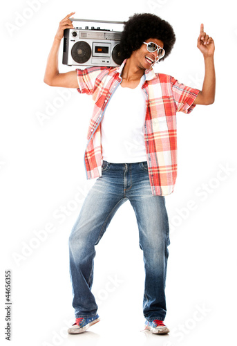 Photo: Funky man listening to music Funky man listening to music