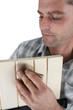 Carpenter with sandpaper