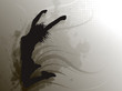 Jumping Girl on grey background