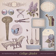 Vektor: scrapbooking kit: Cottage Garden - retro design elements scrapbooking kit: Cottage Garden - retro design elements