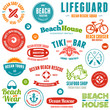 Vector: Beach badges and emblems Beach badges and emblems