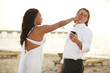 Woman catching her man cheating