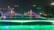 Tourist ships float under Jiangwan bridge and Haiyin Bridge