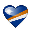 Illustration: Marshall Islands flag in heart shape isolated on white backgroun Marshall Islands flag in heart shape isolated on white backgroun