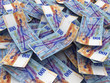 Swiss Currency Bank Notes (Swiss Francs). Pile of 100 CHF