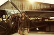Vintage airplane pilot