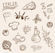 Italien, Essen, kochen, Pizza, Pasta, vector set