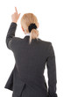 Pointing business woman from back