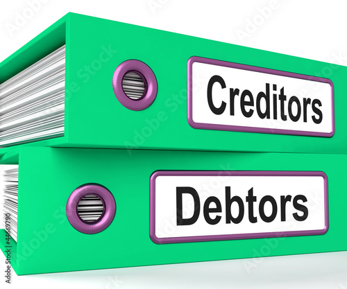 Illustration: Creditors Debtors Files Shows Lending And Borrowing Creditors Debtors Files Shows Lending And Borrowing