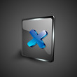 Glossy 3D web 2.0 cross mark validation symbol icon set. EPS 10.