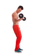 young man performing a bicep curl
