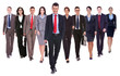 Photo: Successful happy business team walking Successful happy business team walking