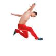 stylish and young modern style dancer is jumping