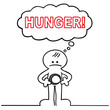 Vektor: figur hat hunger figur hat hunger