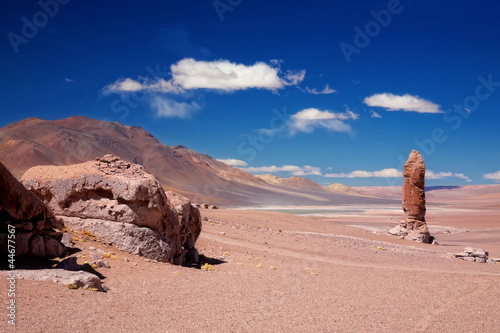 Photo: geological monolith close to Salar Aguas Calientes geological monolith close to Salar Aguas Calientes