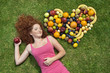 Girl with fruit