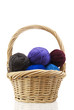Basket with wool