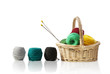 Basket with wool
