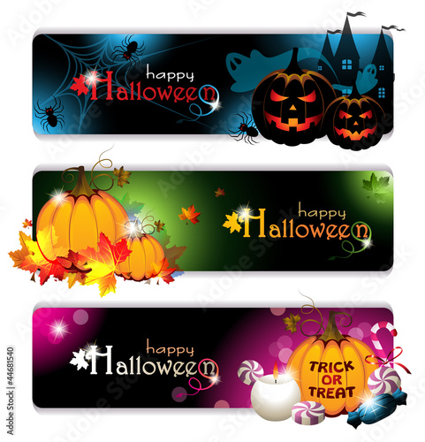 Vector: Fancy Halloween Banners Fancy Halloween Banners