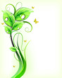 Green floral background. Vector