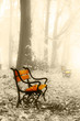 Foto: Vintage red benches Vintage red benches