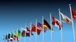 Fly around flagsblowing in the wind 1920x1080 HD video