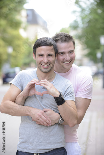 Photo: Happy gay couple outdoors Happy gay couple outdoors