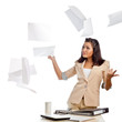 woman throwing up papers