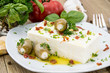Feta Cheese with Olives and oil
