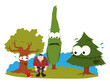 funny trees and logger