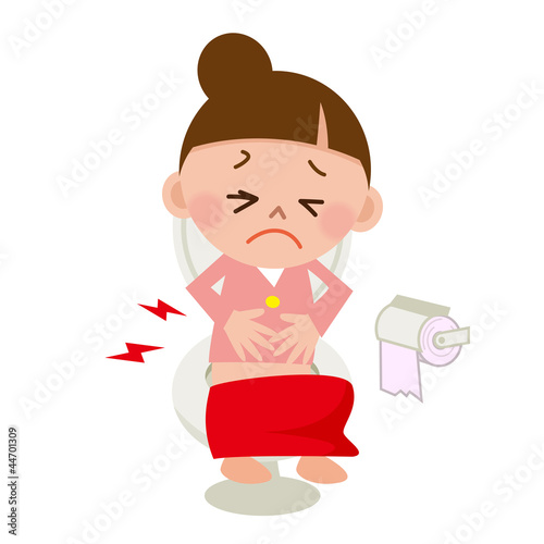 Illustration: 腹痛の女性 便秘/下痢 腹痛の女性 便秘/下痢