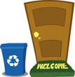 Door and Recycling Bin