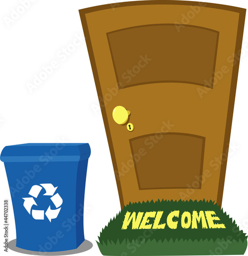 Illustration: Door and Recycling Bin Door and Recycling Bin