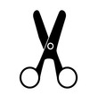 silhouette of scissors isolated on white background