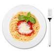 pasta dish with fork