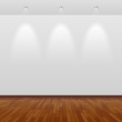 Empty room with white wall and wooden floor