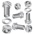 Vektor: Stainless steel bolt and nut. Vector illustration. Stainless steel bolt and nut. Vector illustration.