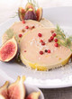 canvas print picture - slice of foie gras and fig